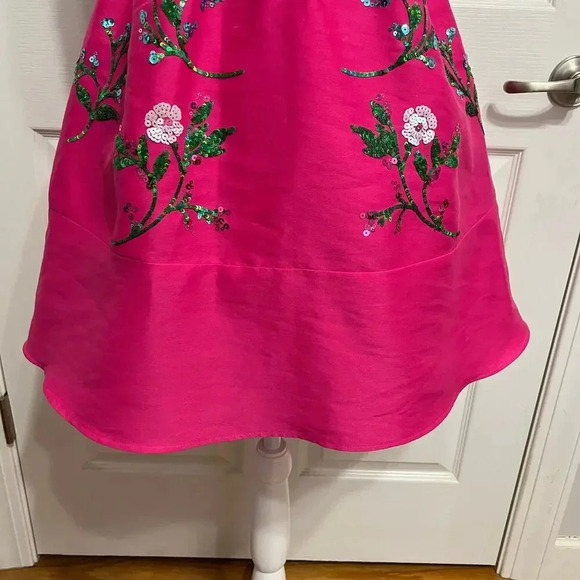 Kate Spade Fit and Flare Floral Embellished Pink Women's Dress Size 00 - Picture 9 of 16